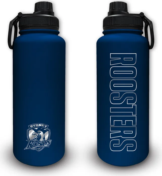 Sydney Roosters insulated drink bottles in navy blue